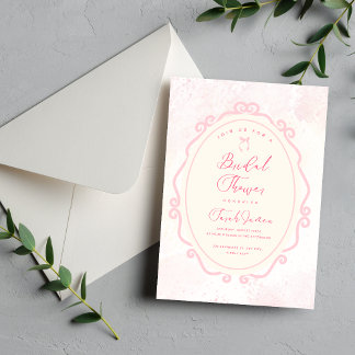 Pink Watercolor Bridal Shower Invitation