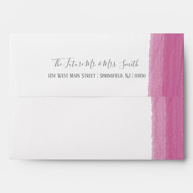 Pink Watercolor Brushstroke Envelopes (Back (Top Flap))
