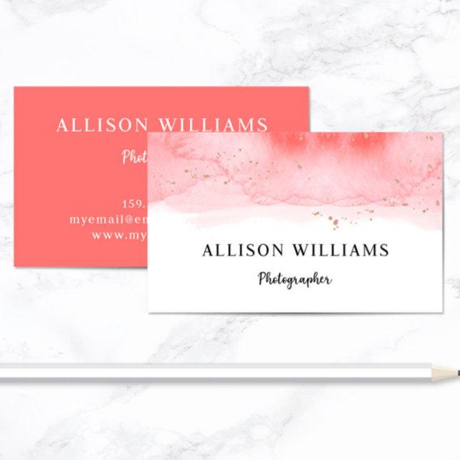 Pink Watercolor Business Card (Creator Uploaded)