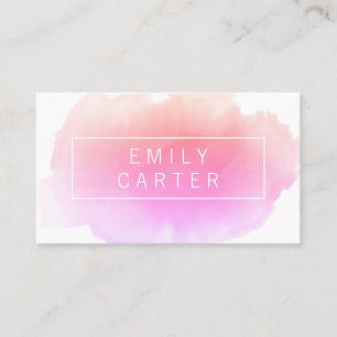 Pink Watercolor Business Card