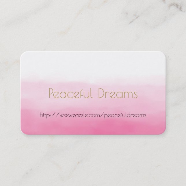 Pink Watercolor Business Card (Front)