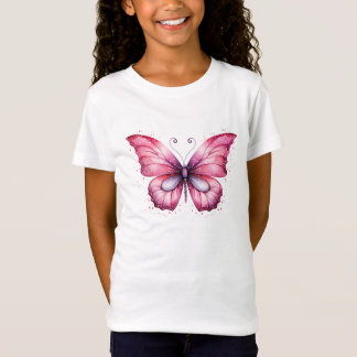 Pink watercolor butterfly T-Shirt