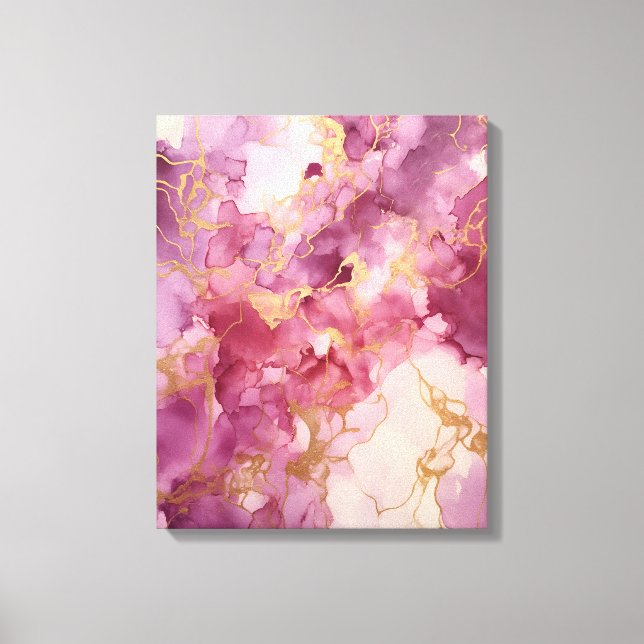 Pink watercolor canvas print (Front)