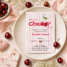 Pink Watercolor Cherry on Top Girl Baby Shower