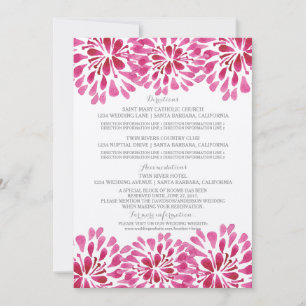 Pink Watercolor Chrysanthemum Information Card