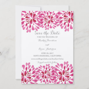 Pink Watercolor Chrysanthemum Save the Date