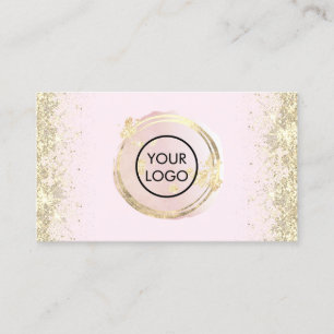  pink watercolor circle on pale pink business card