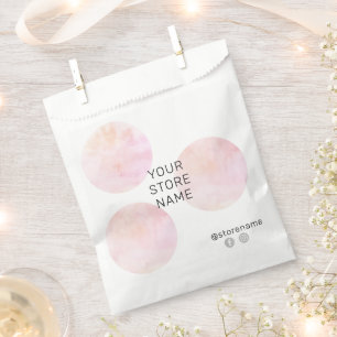 Pink Watercolor Circles Social Media Boutique  Favour Bags