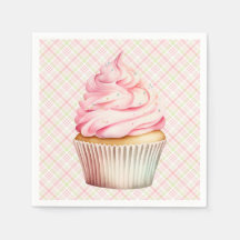Pink Watercolor Cupcake
