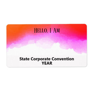 Pink Watercolor Custom Group Paper Label Name Tag