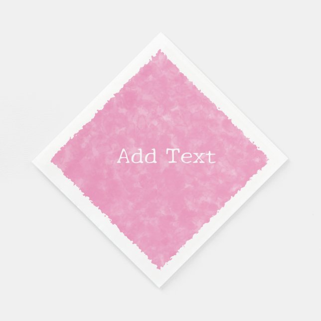 Pink Watercolor Custom Text Baby Shower Napkin (Corner)