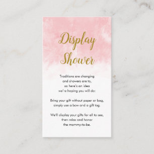 Pink Watercolor Display Baby Shower Card