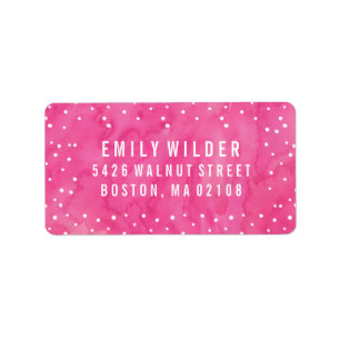 Pink Watercolor Dots Baby Shower Label