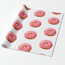 Pink Watercolor Doughnuts Sweet Dessert
