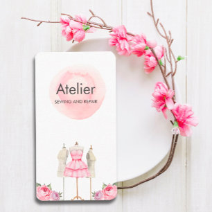 Pink Watercolor Dress Mannequin  Business Card