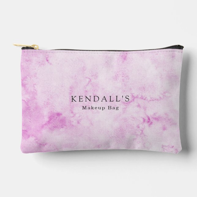 Pink Watercolor Elegant Accessory Pouch (Front)