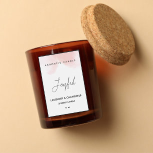 Pink Watercolor Elegant Scented Candle Label
