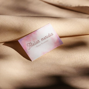 Pink Watercolor Event Planner Business Card