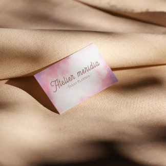 Pink Watercolor Event Planner Business Card