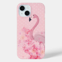 Pink Watercolor Flamingo Floral and Dots