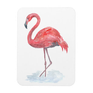 Pink watercolor Flamingo . Magnet