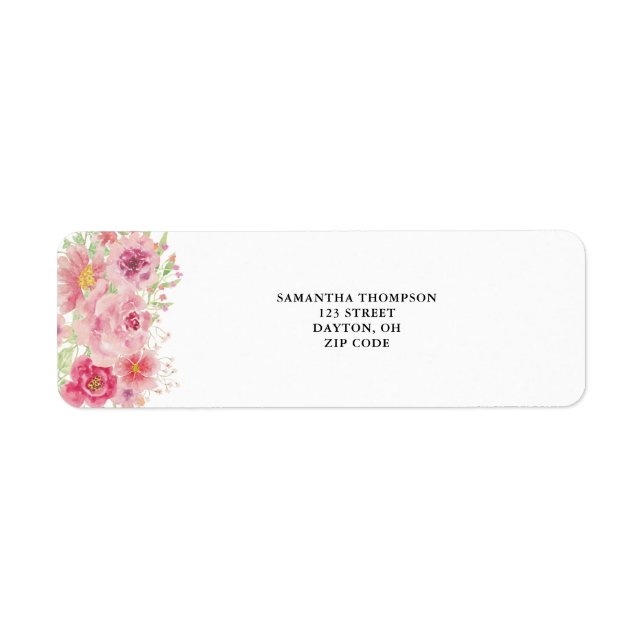 Pink Watercolor Floral  (Front)