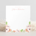 Pink Watercolor Floral Boho Personalised Notepad<br><div class="desc">Create your own personalised pink watercolor floral notepad with your custom name.</div>