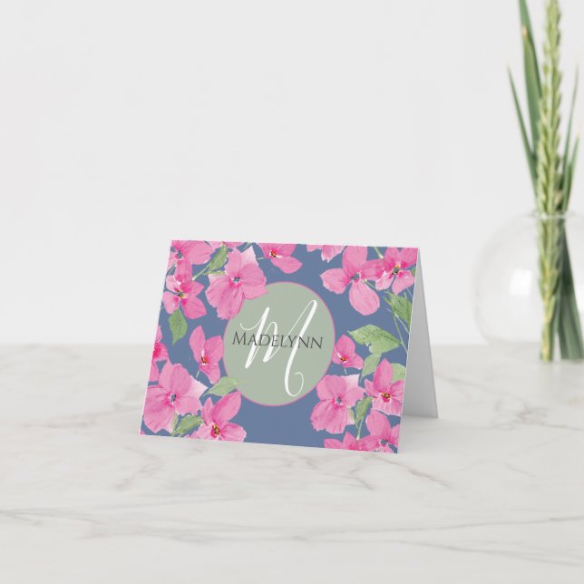 Pink Watercolor Floral Card (Front)