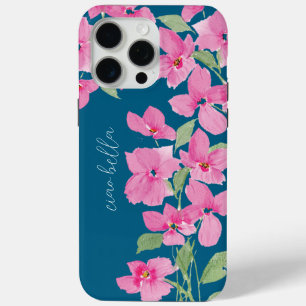 Pink Watercolor Floral iPhone 15 Pro Max Case