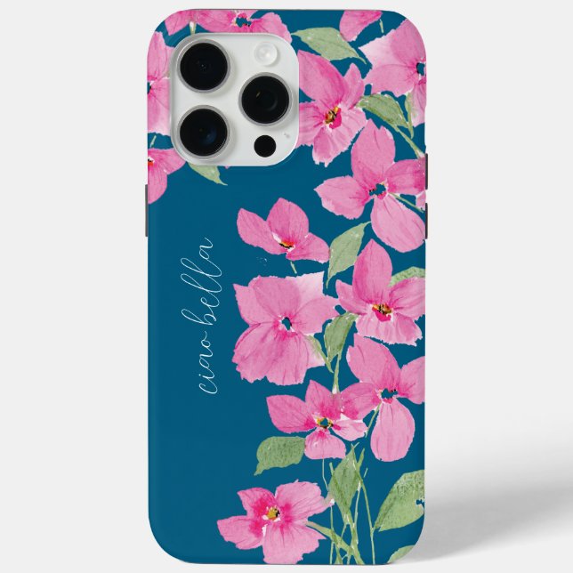 Pink Watercolor Floral Case-Mate iPhone Case (Back)