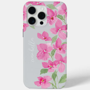 Pink Watercolor Floral iPhone 15 Pro Max Case