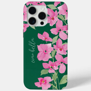 Pink Watercolor Floral iPhone 15 Pro Max Case