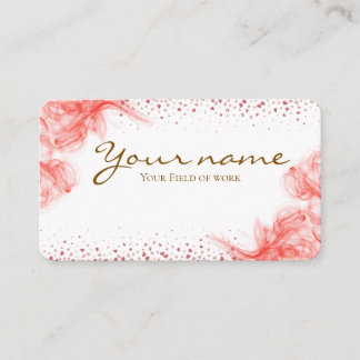 Pink Watercolor Floral Elegant Business Card