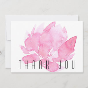 Pink Watercolor Floral Funeral Thank You