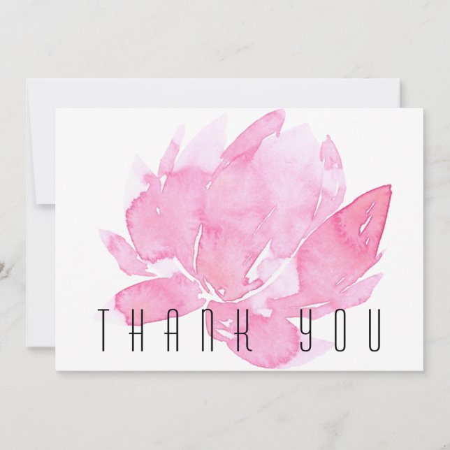 Pink Watercolor Floral Funeral Thank You (Front)