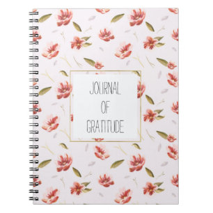 Pink Watercolor Floral Garden Notebook
