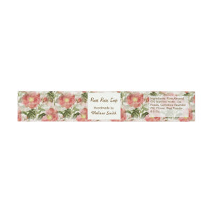 Pink Watercolor Floral Handmade Soap Band Wrap Invitation Belly Band