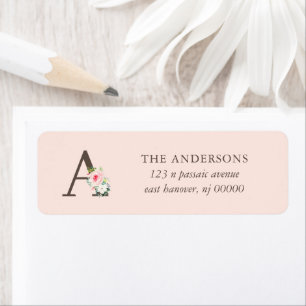 Pink Watercolor Floral Monogram