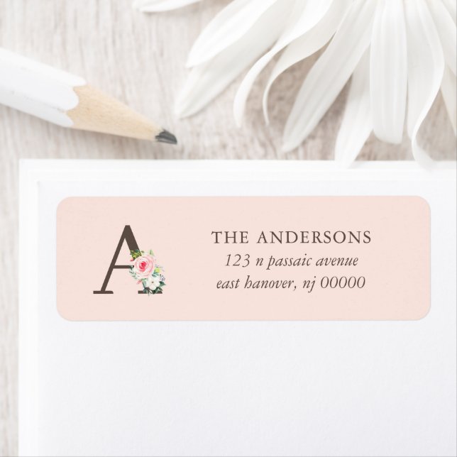 Pink Watercolor Floral Monogram (Insitu)
