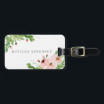 Pink watercolor floral Mrs Luggage Tag<br><div class="desc">Pink watercolor floral Mrs design. Ideal gift for a wedding or anniversary. Part of a collection.</div>