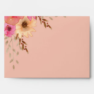Pink Watercolor Floral Pattern Decorative Envelope