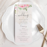 Pink Watercolor Floral Peonies Elegant Wedding Programme<br><div class="desc">This wedding program features a beautiful and elegant design with soft pink and white flowers. It is a perfect way to add a touch of romance and sophistication to your wedding ceremony.</div>