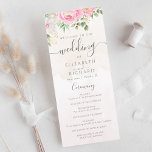 Pink Watercolor Floral Peonies Elegant Wedding Programme<br><div class="desc">This wedding program features a beautiful and elegant design with soft pink and white flowers. It is a perfect way to add a touch of romance and sophistication to your wedding ceremony.</div>