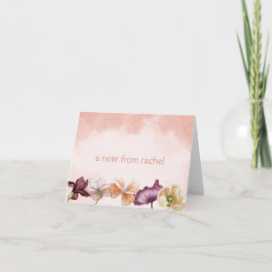 Pink Watercolor Floral Personalised Card
