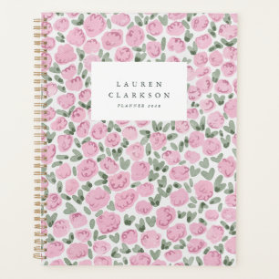 Pink Watercolor Floral Planner