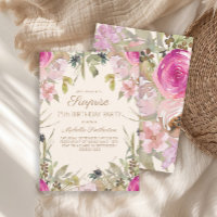 Pink Watercolor Floral Surprise 75th Birthday
