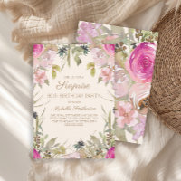 Pink Watercolor Floral Surprise 80th Birthday