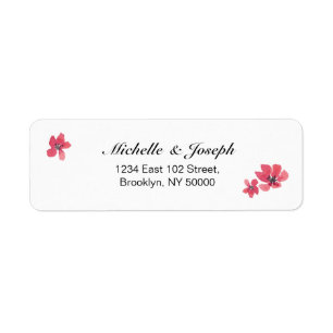 Pink Watercolor Floral Wedding Labels
