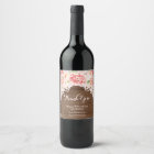 Pink Watercolor Floral Wood Baby Shower Label