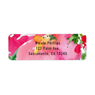 Pink Watercolor Flower Floral Summer Bridal Shower